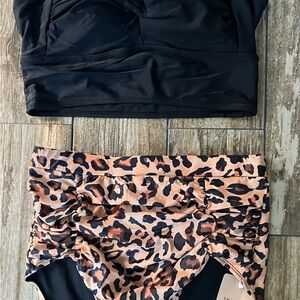 BloomChic Black and Pink Patterned Swimwear